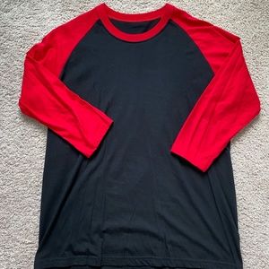 Black and Red baseball Tee